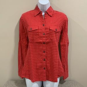 BANANA REPUBLIC Red Flannel Button-down Shirt XS